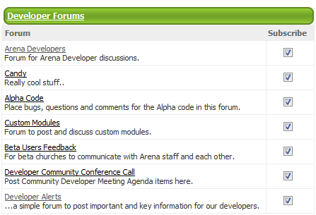 my developer forum subscriptions