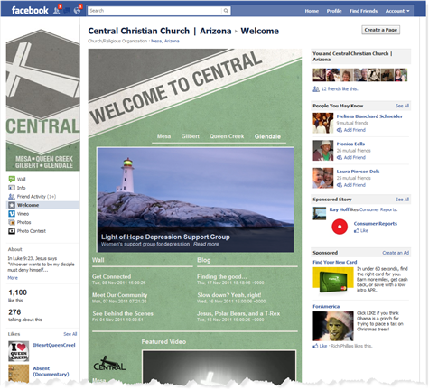 CentralAZ Welcome Page on Facebook