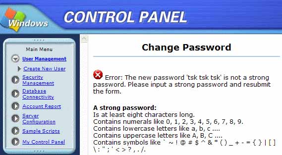 Web.com password faux pas